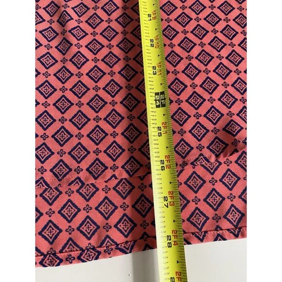 Pleione V Neck Blouse Womens Size S Geometric Print High Low Hem Pullover - Picture 8 of 8